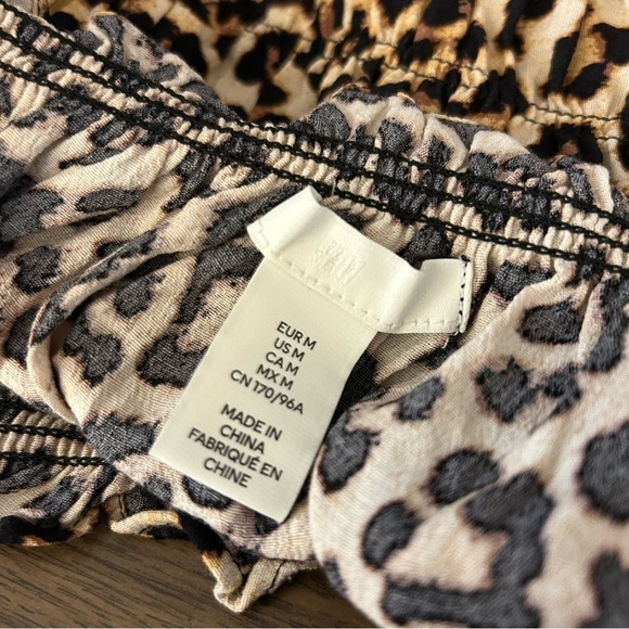 H&M cropped Leopard Print Long Sleeve Women's Top M - Picture 5 of 10